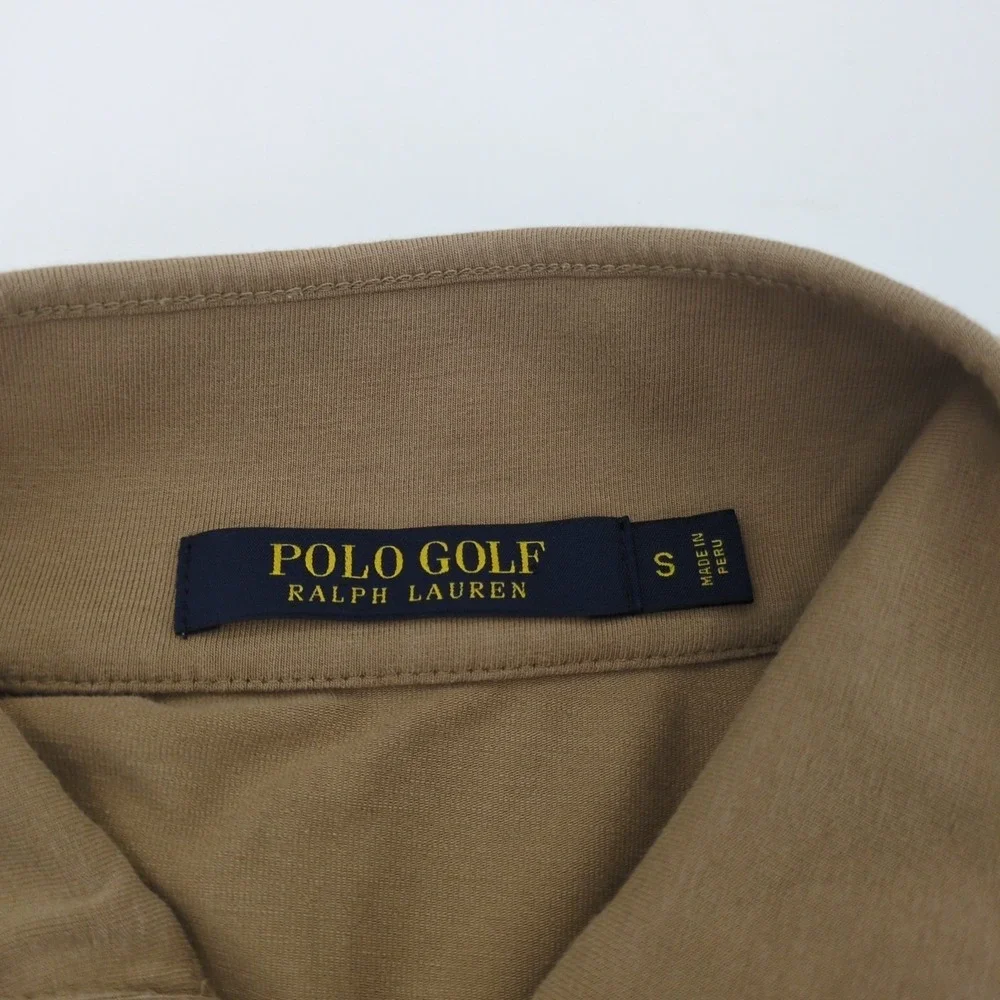 Polo Golf Ralph Lauren 1/4 Snap Zip Pullover Elbow Patches Brown Mens Small‎ EUC